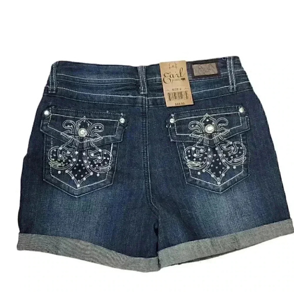 Earl jeans Women's Avery High Rise Rolled Cuff Button Shorts - Picture 3 of 9